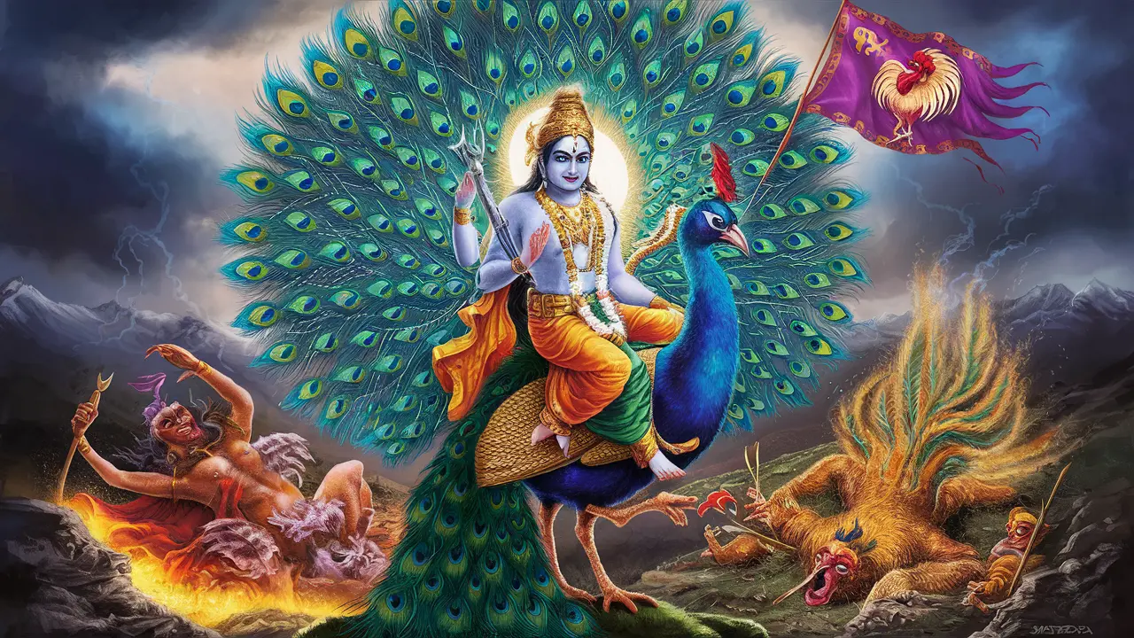 The Peacock and the Rooster: Symbols of Power and Transformation