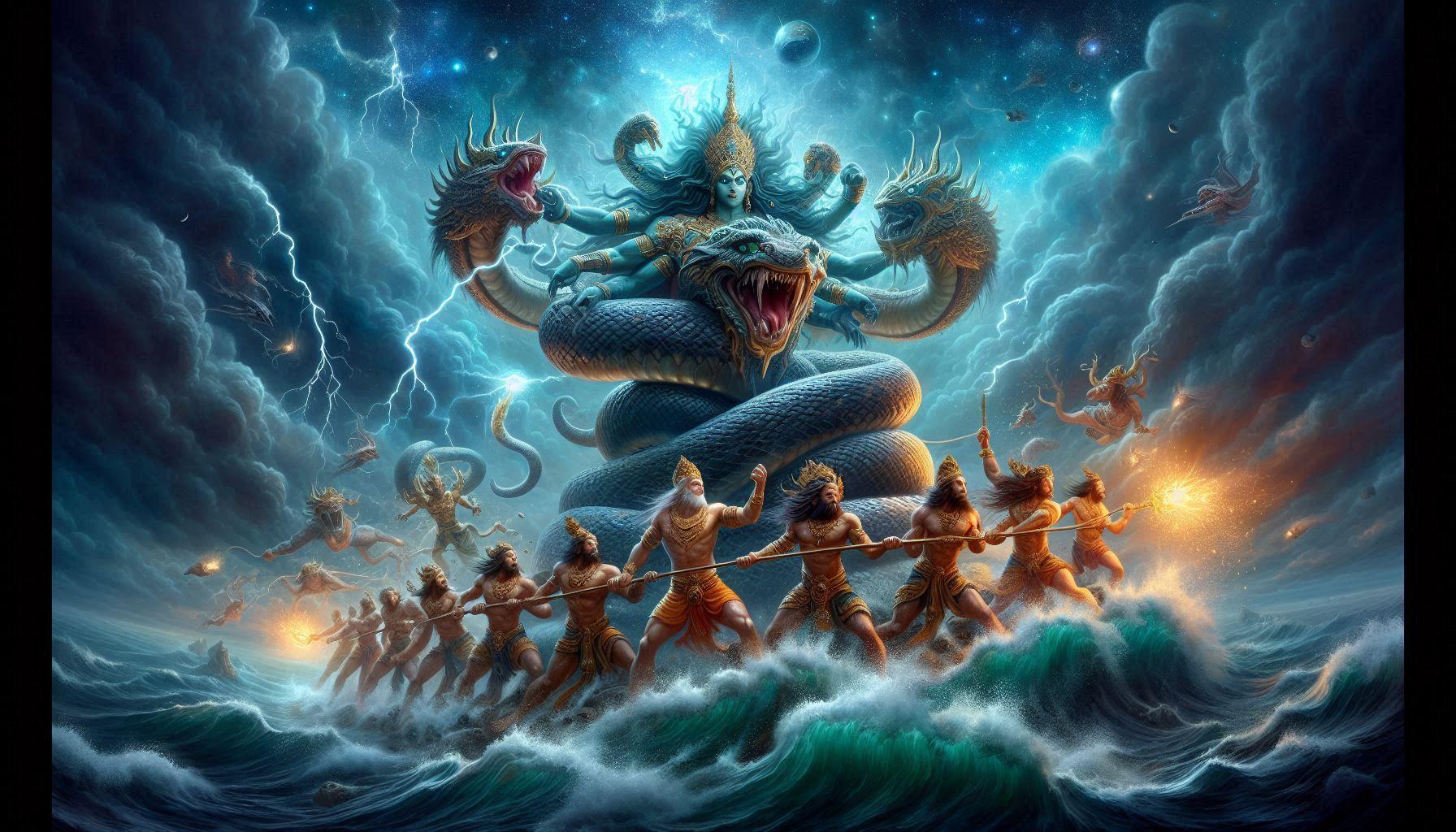 The Amrit and the Churning of the Ocean.
