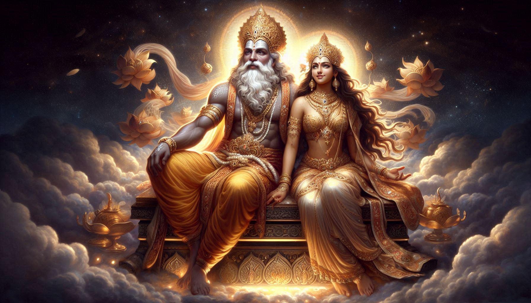 Brihaspati and His Wife Tara. 