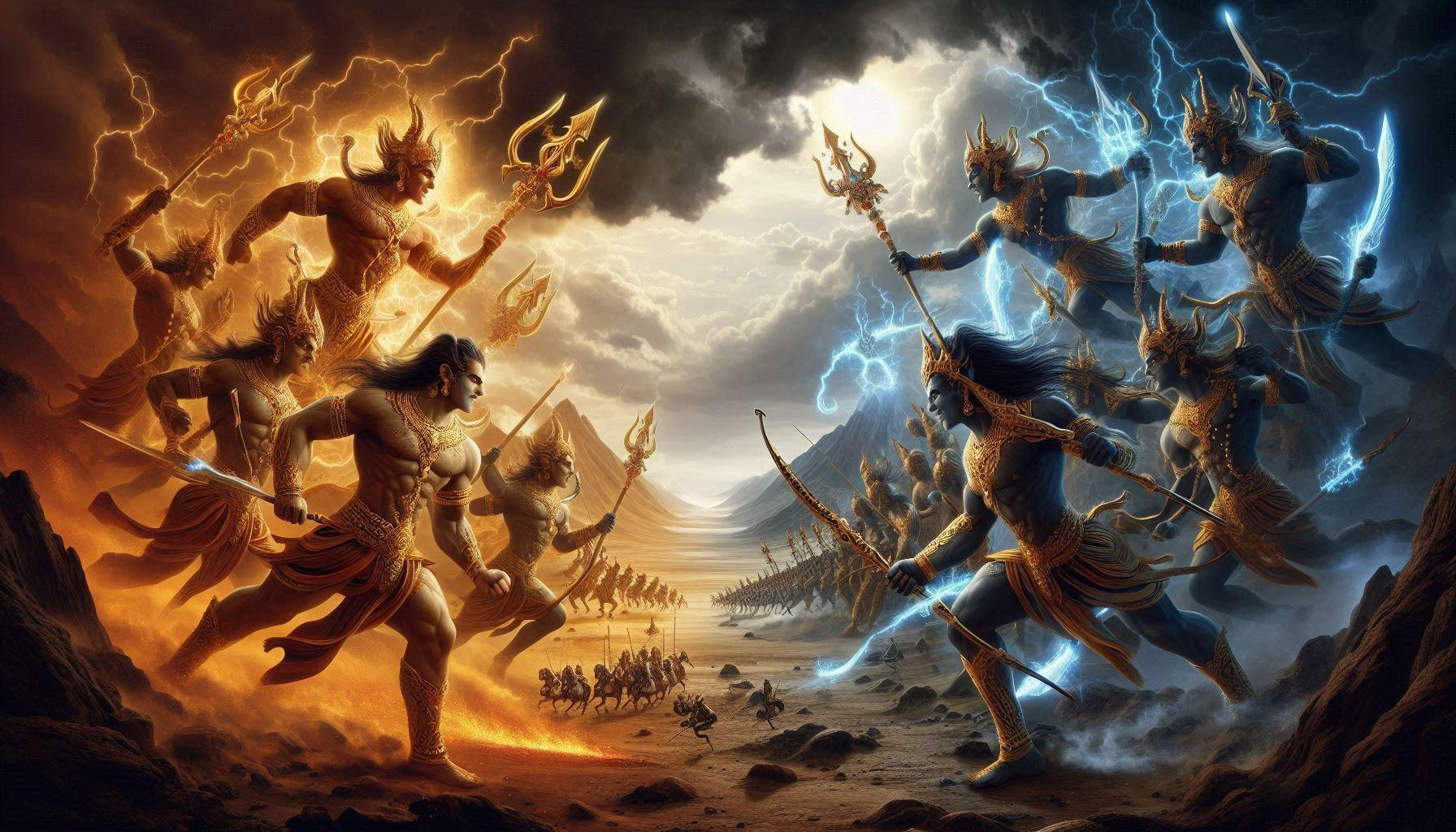 Devas and Asuras in Constant Battle. 