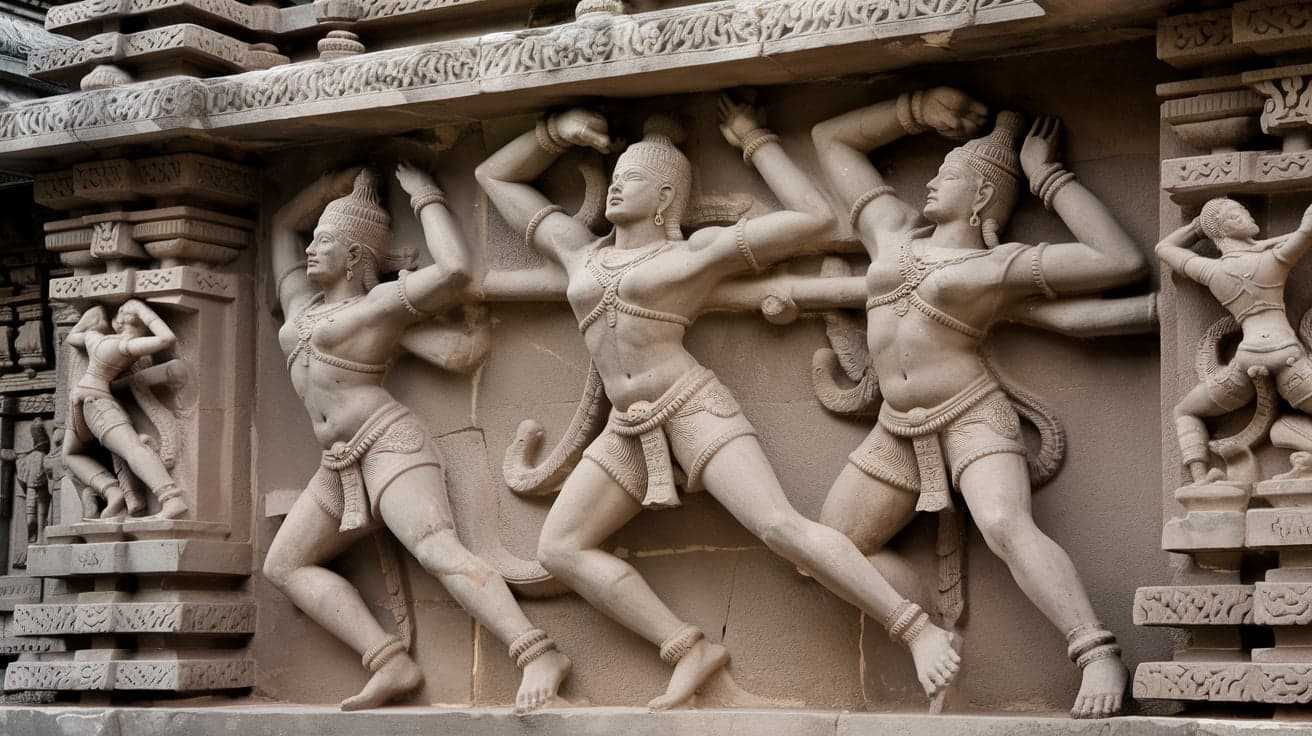 Sculptures Depicting Perini Dance, A War Dance in Stone